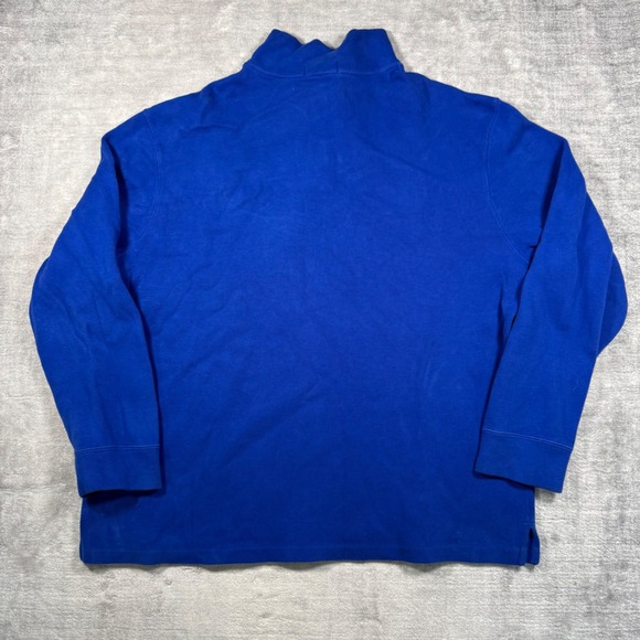 Polo Ralph Lauren Sweatshirt Mens XL Blue Ribbed Quarter Zip Preppy Pony Tech - Picture 6 of 10